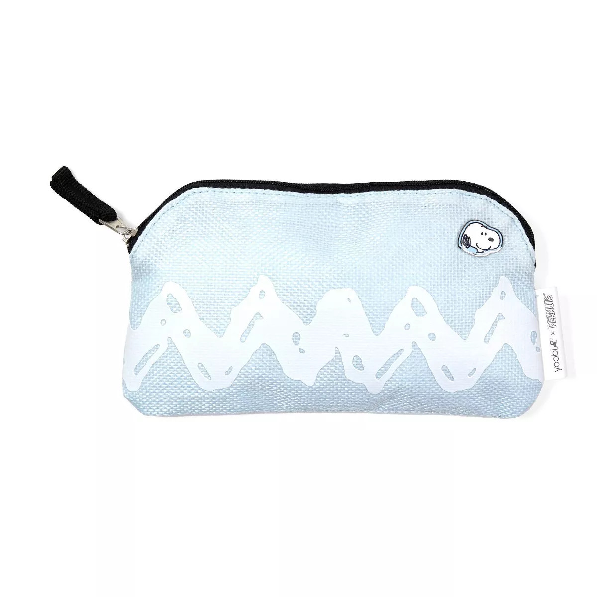 Yoobi Peanuts Single Zip Pencil Pouch White Chevron | Target