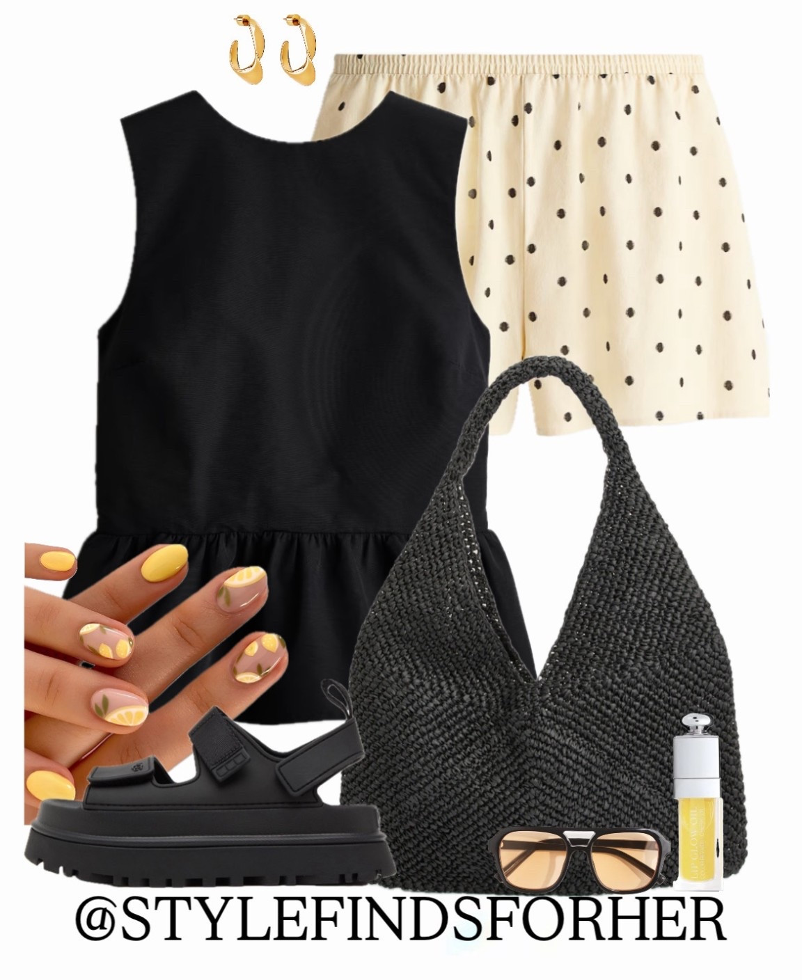 THE spotty shorts that had us hooked 💛🖤
SHORTS - £12.99
TOP - £14.00
I’m still in shock, these will not be around for long. 

I’m picturing sun, sangria and city shopping 🌊☀️ the perfect combo. 

Comment SHOP for links sent straight to your DM’s ✨

Polka dot spot trend spotty dotty shorts vest woven lemon nail art doc martens dr martens Abbott Lyon gold Dior 

#LTKdatenight #LTKsale #LTKswimwear