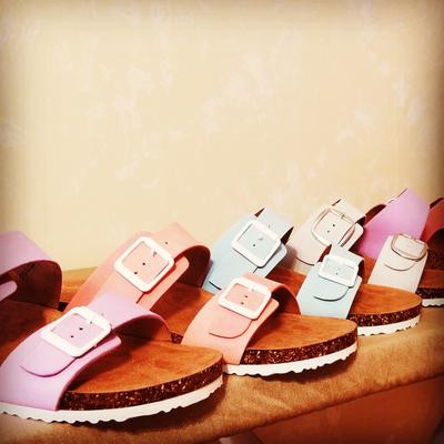 Time and Tru Two-Band Footbed Slides (Women's) | Walmart (US)