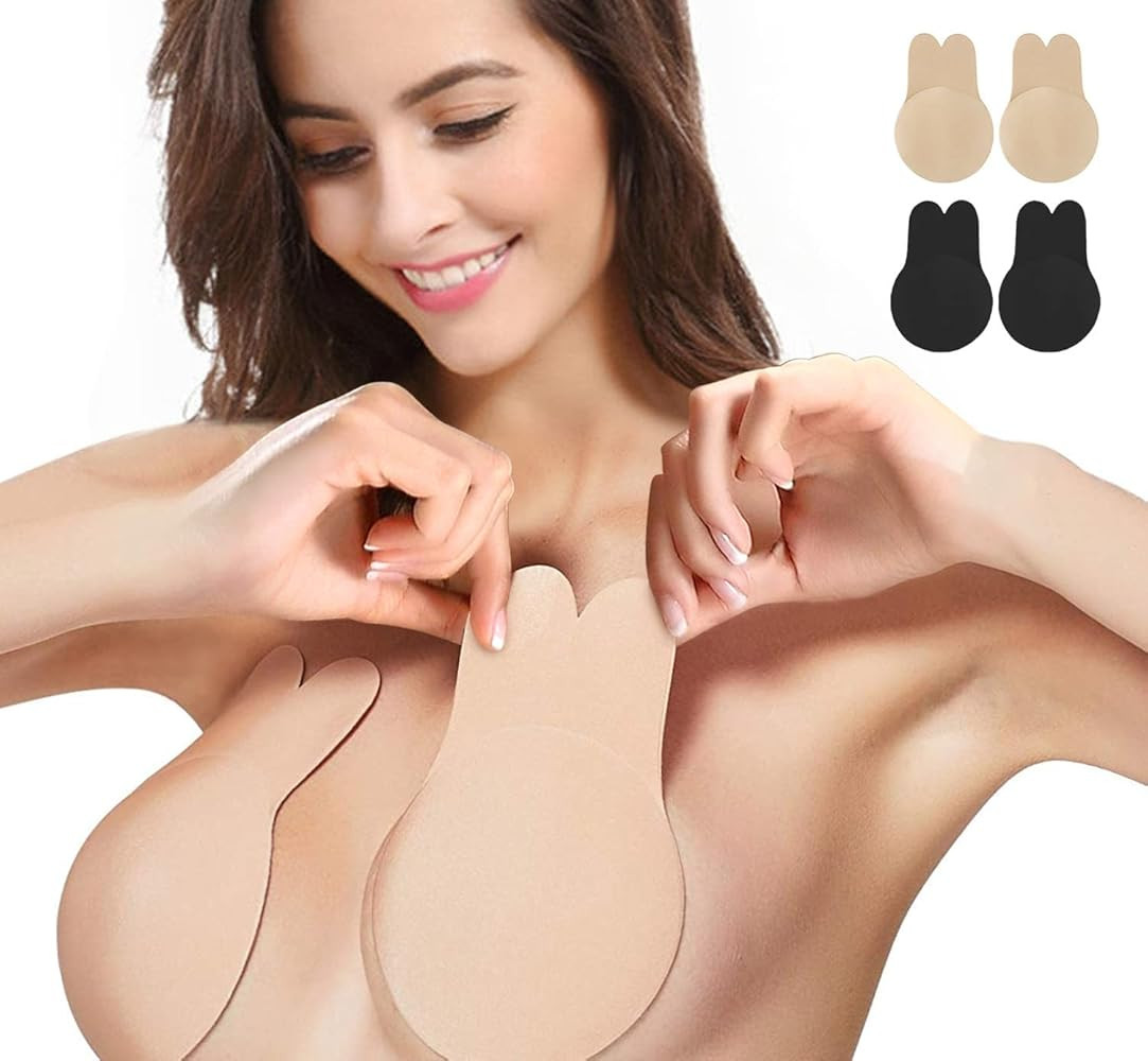 Zacca Adhesive Bra,Breast Lift Tape Lift Up Invisible Bra Nippleless Covers Sticky Bras Silicone ... | Amazon (US)