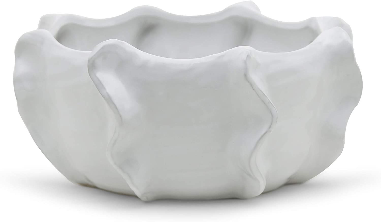 WGV Ceramic Bowl Vase, Width 10.25", Height 4.75", Corral Pot, White Large Mantel Planter Centerp... | Amazon (US)