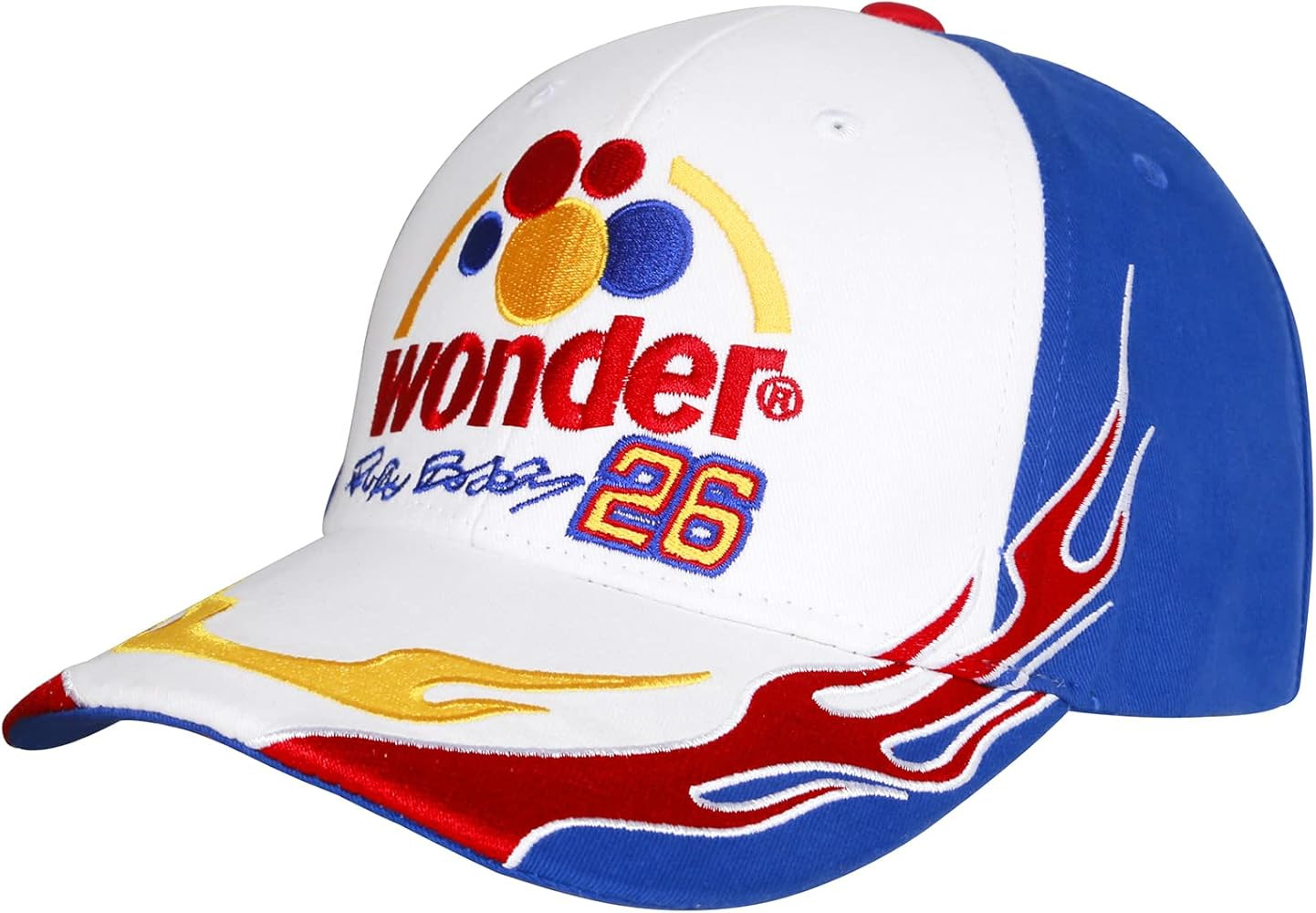Adult Mens Womens Talladega Nights Hat Racer Ricky Bobby Wonder 26 Adjustable Caps White and Blue | Amazon (US)