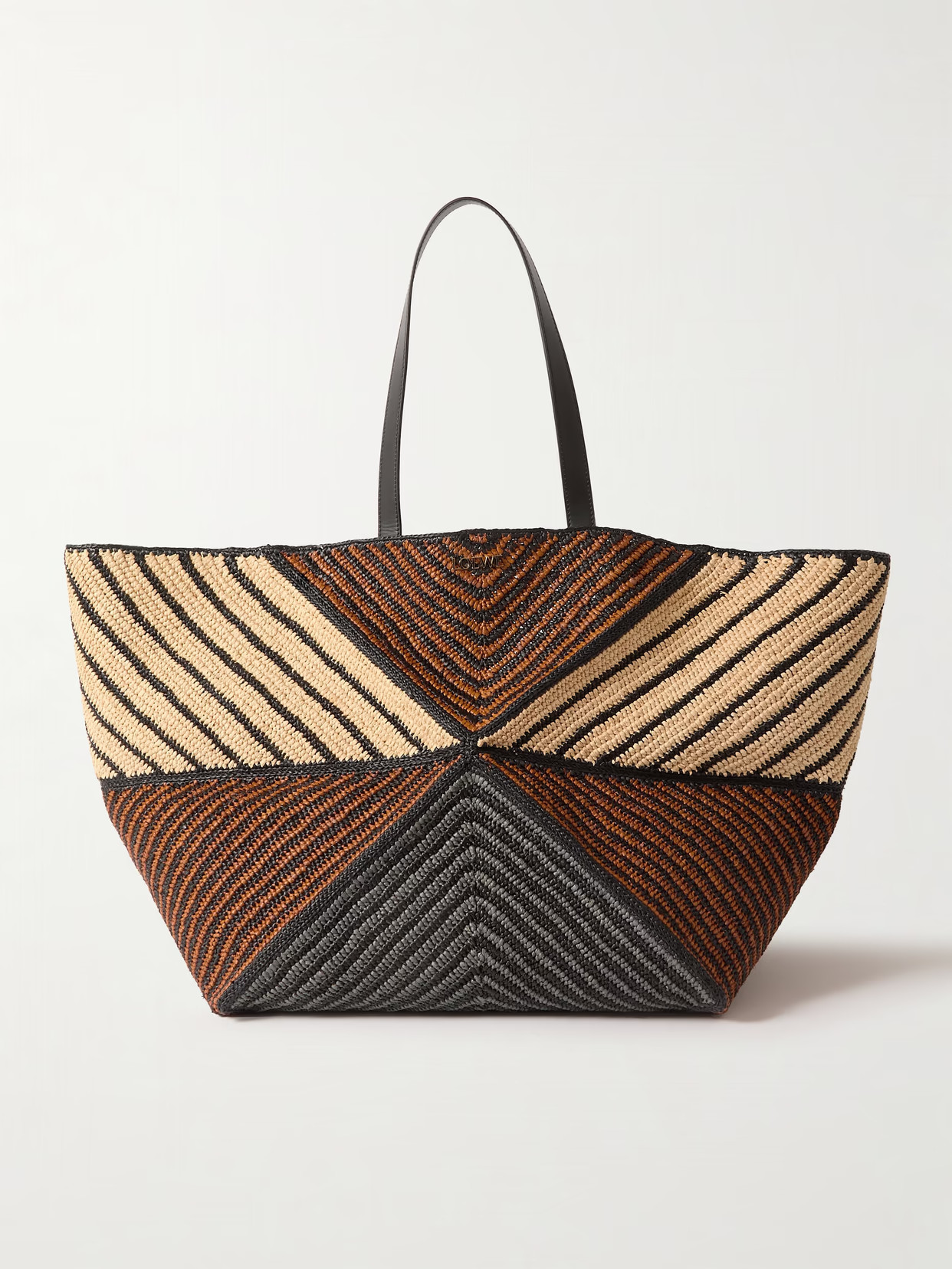 LOEWE - + Paula's Ibiza Puzzle Fold Xl Leather-trimmed Raffia Tote Bag - Multi | NET-A-PORTER (US)