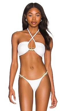 Beach Bunny James Bandeau Bikini Top in White from Revolve.com | Revolve Clothing (Global)