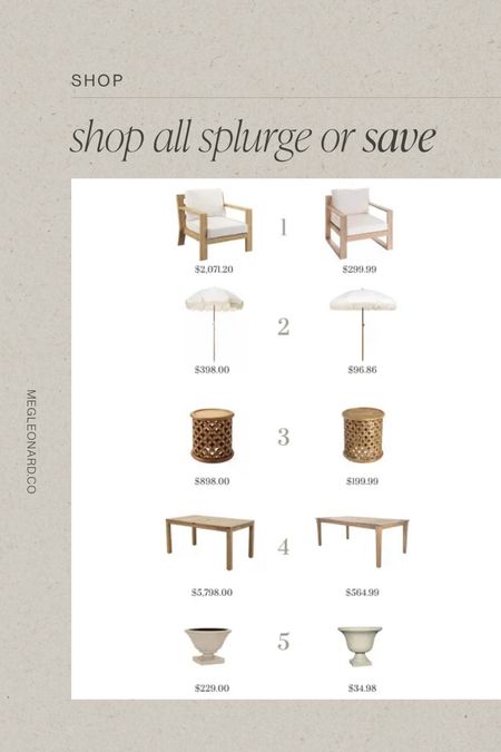 Splurge or save outdoor furniture 

#LTKsalealert #LTKstyletip #LTKhome