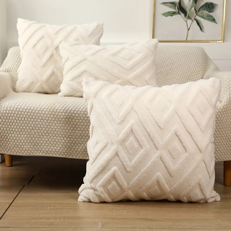 2pcs Soft Plush Snowflake Velvet Cream White Pillow Covers, Large Rhombus Pattern, Bedroom Decor,... | Temu Affiliate Program