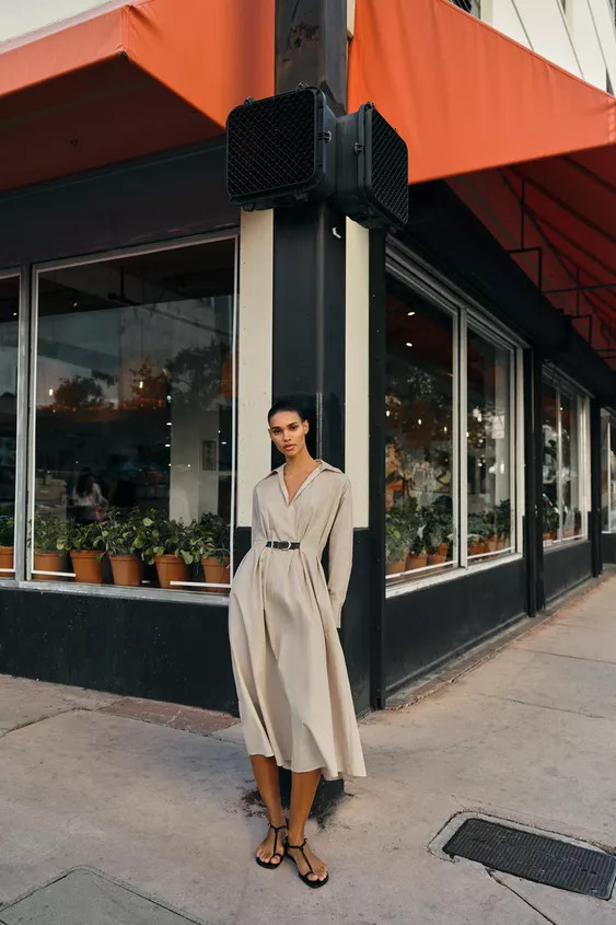 BELTED MIDI DRESS | Zara US