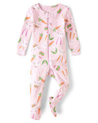 Baby And Toddler Girls Matching Family Easter Bunny Snug Fit Cotton One Piece Pajamas - cameo | The Children's Place
