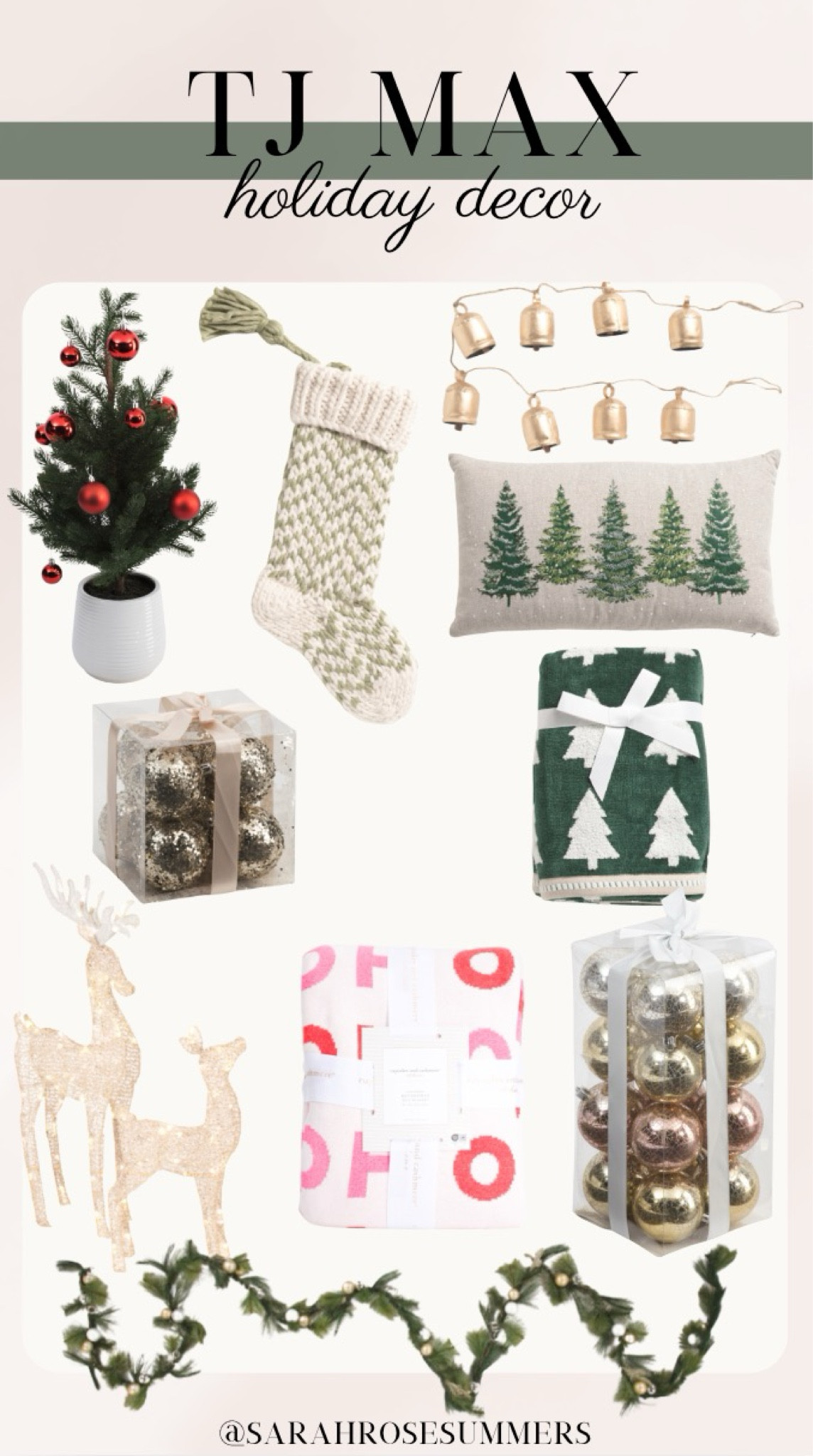 TJ max holiday decor! Christmas ornaments for a great price. Christmas throw blankets, pillows, sheets, and bath hand towels. Christmas outdoor decorations. Stockings and garland decor for mantle. 

#LTKHoliday #LTKHome #LTKSeasonal