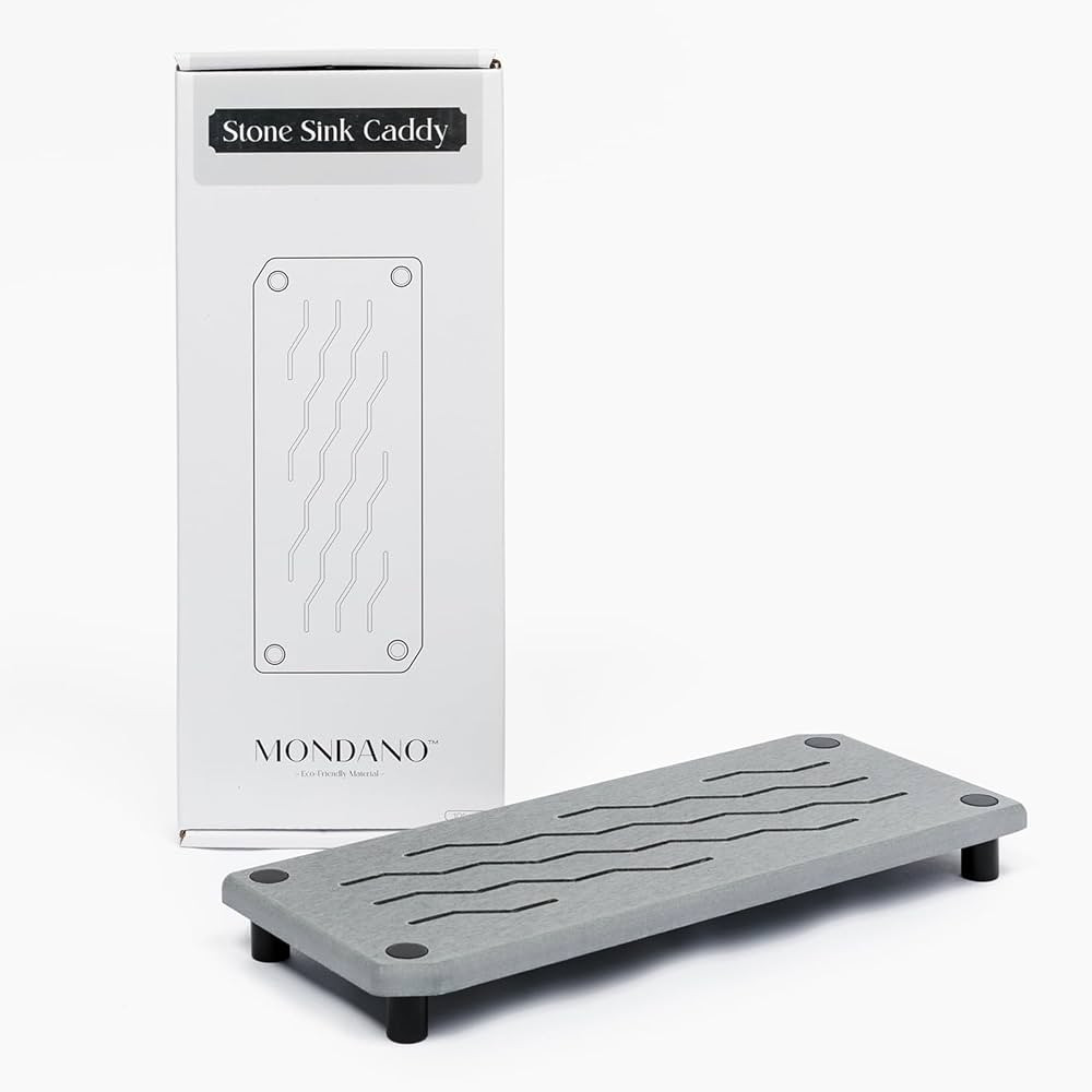 Mondano Stone Bath Mat, Diatomaceous Earth, Non-Slip, Quick Drying, Absorbent, Sink Caddy | Amazon (US)