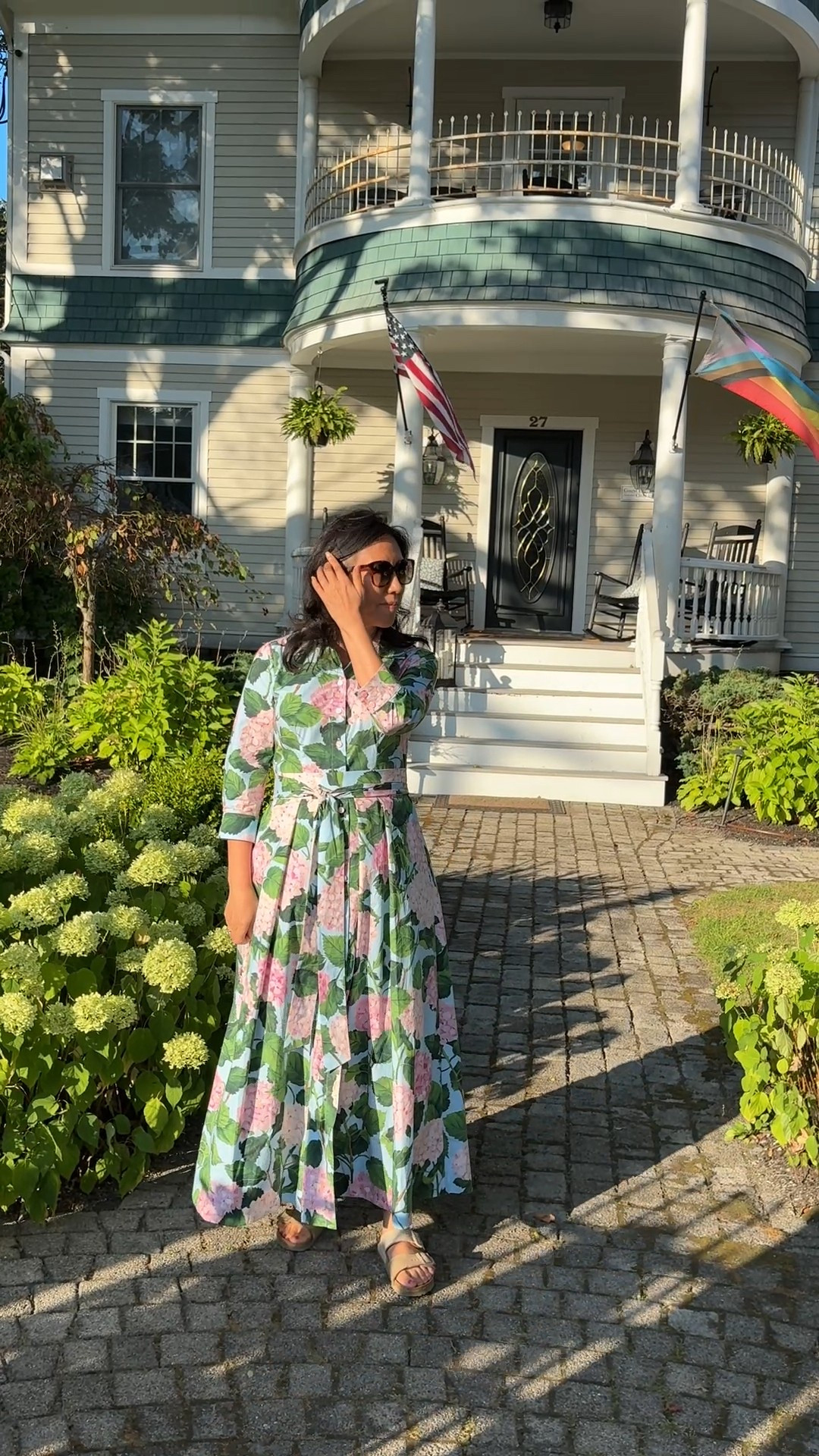 Pink hydrangea from Oscar de la Renta deadstock fabric. 