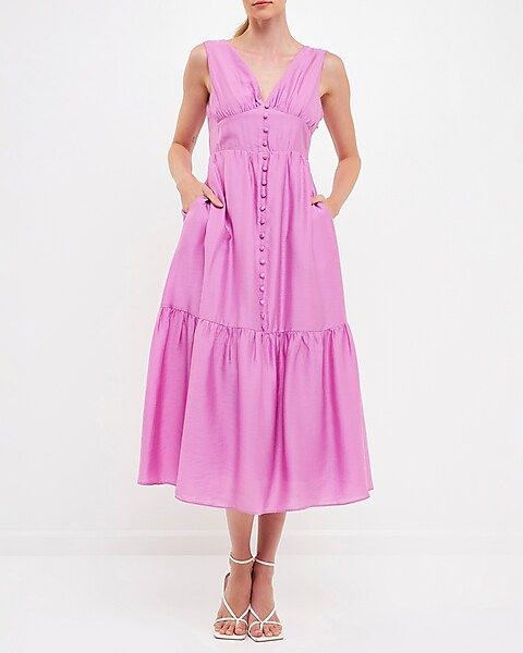 Endless Rose Front Button Midi Dress | Express