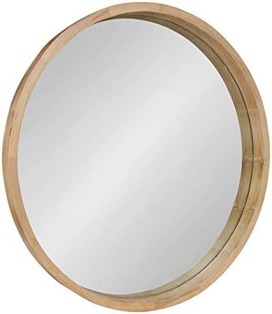 Kate and Laurel Hutton Round Decorative Large Modern Wood Frame Wall Mirror, 30 Inch Diameter, Na... | Amazon (US)