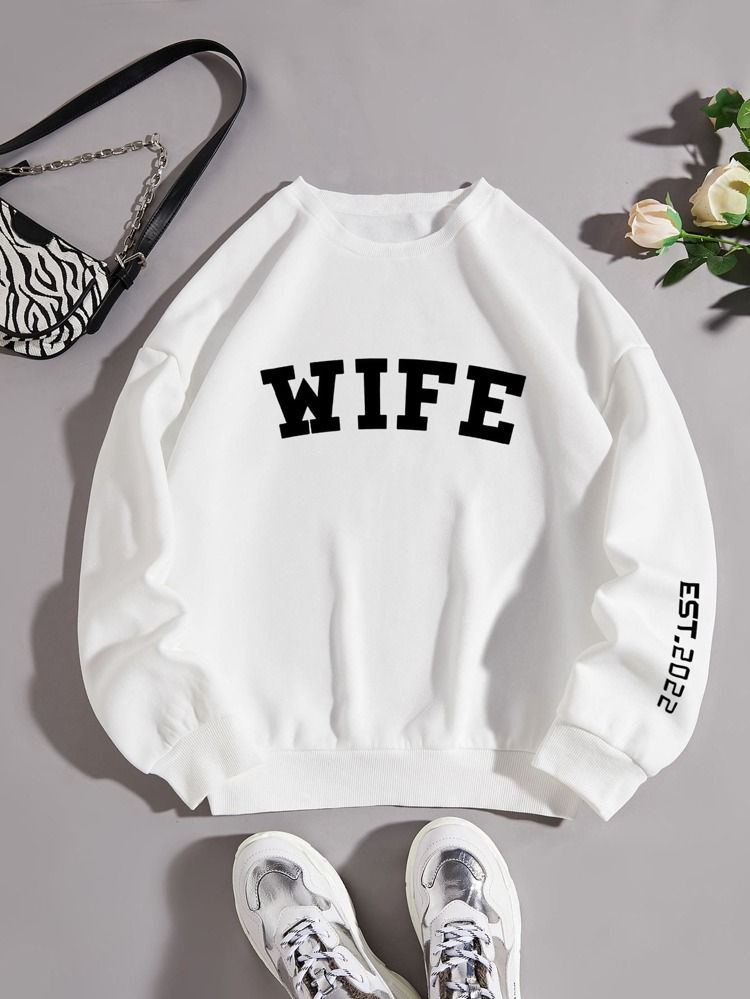 Letter Graphic Thermal Lined Sweatshirt | SHEIN