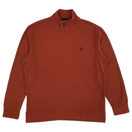 U.S. Polo Assn. Mens Rust Brown Quarter Zip Pullover Sweatshirt X-Large | Walmart (US)