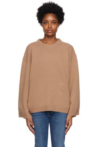Totême - Brown Embroidered Sweater | SSENSE