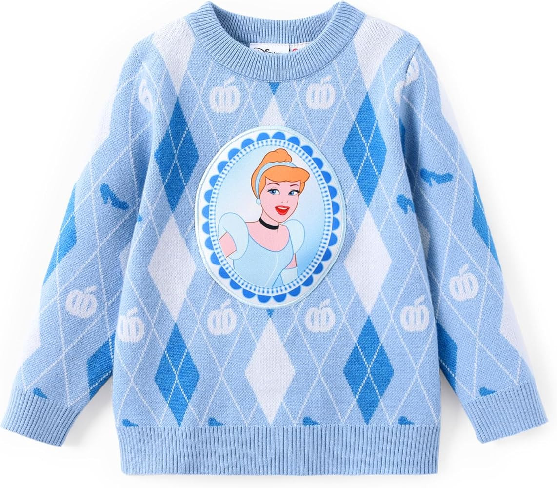 Disney Frozen Elsa Anna Princess Toddler Girl Christmas Sweater: Long Sleeve Crew Neck Knit Pullo... | Amazon (US)