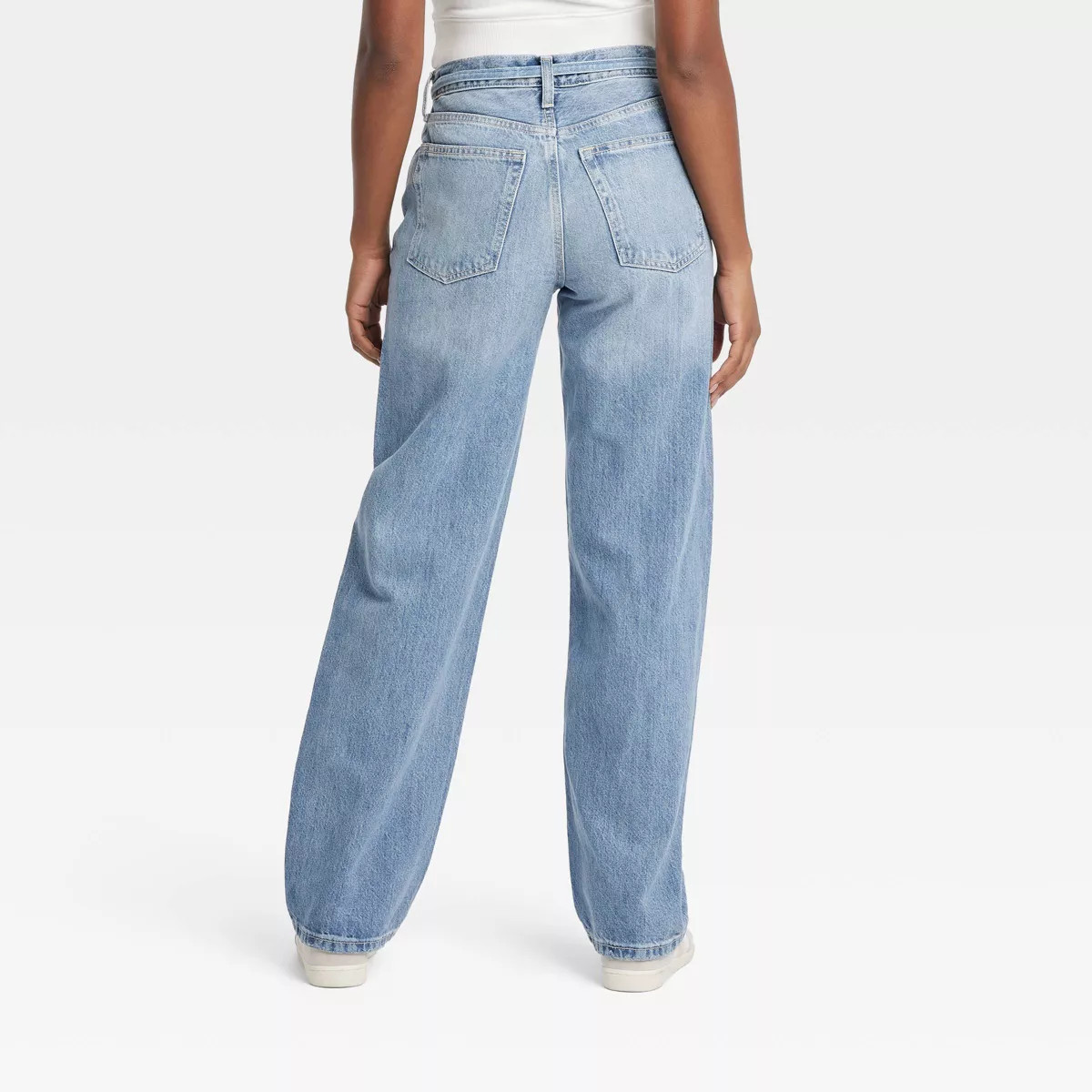 Women's Mid-Rise Tie-Waist Drawstring Baggy Jeans - Universal Thread™ | Target