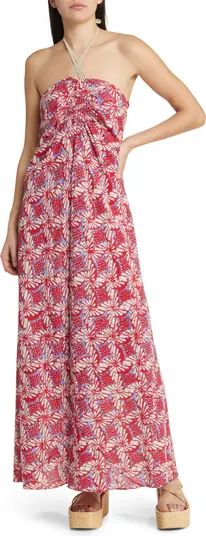 XÍRENA Maya Floral Halter Neck Cotton Maxi Dress | Nordstrom | Nordstrom