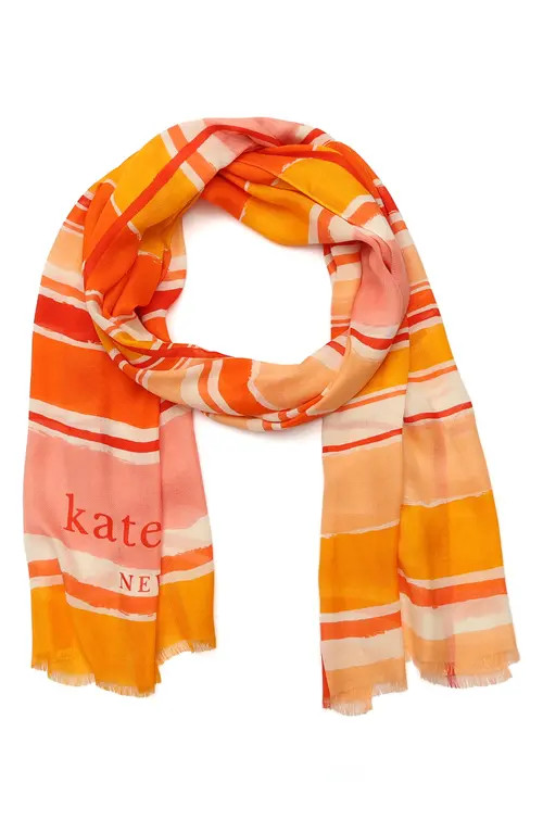 Kate Spade New York ocean stripe oblong scarf in Pink Multi at Nordstrom | Nordstrom