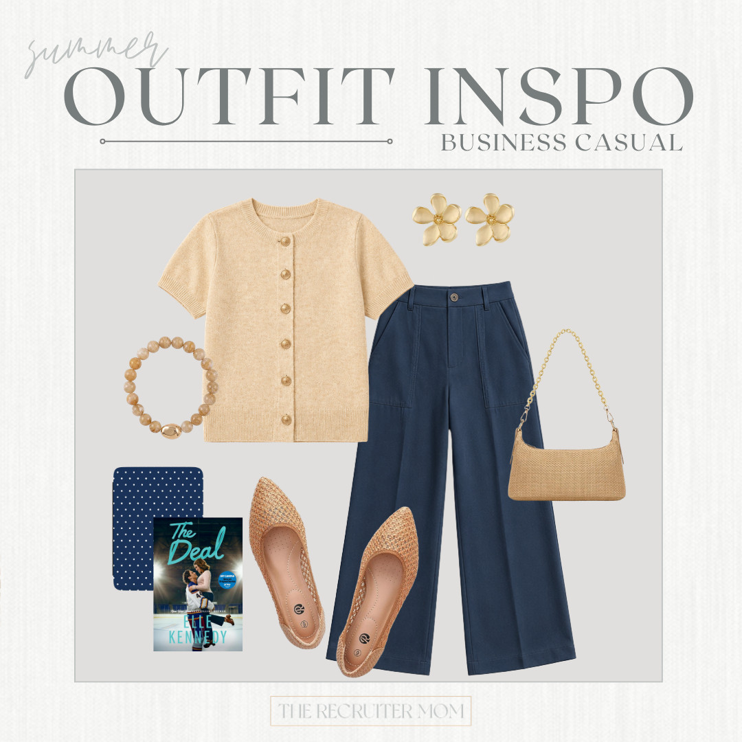 Navy and Beige Stylish and comfy business casual outfit for summer days. 

 #summeroutfit #businesscasual

#LTKOver40 #LTKMidsize #LTKWorkwear