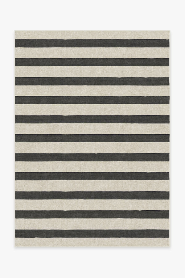 Sumi Sailor Stripe Black Rug | Ruggable