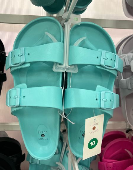 Love love love these gorgeous teal slides!! They’re super comfy and they’re only $10 you guys!!! And they come in tons of colors!!!! #sandals #slides #shoes 

#LTKunder50 #LTKFind #LTKshoecrush