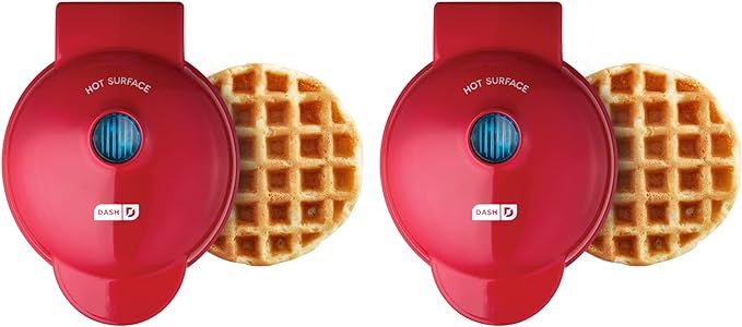 DASH Mini Waffle Maker (2 Pack) for Individual Waffles Hash Browns, Keto Chaffles with Easy to Cl... | Amazon (US)