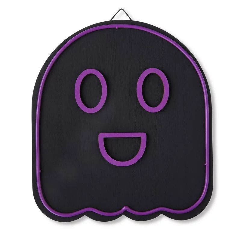 Halloween 9.38 in MDF Black/Purple Ghoul Neon Sign, Halloween Decoration, Way to Celebrate | Walmart (US)