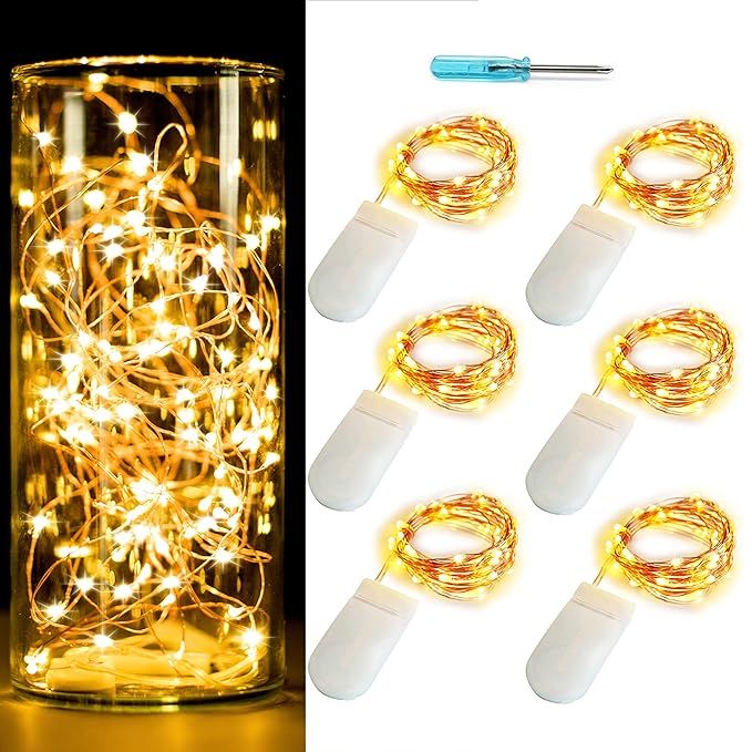 Pack of 6 Sets LED Starry String Lights 30 Micro Starry Leds on 10ft(3m) Copper Wire,Fairy Lights... | Amazon (US)
