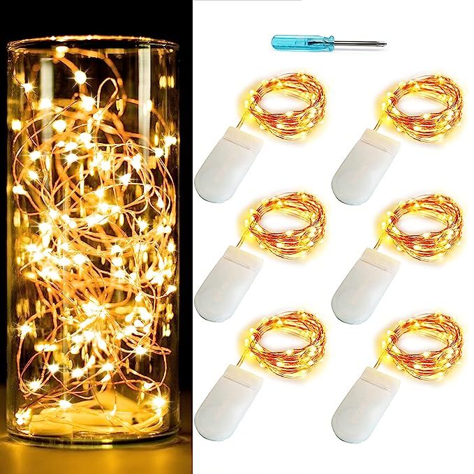 Pack of 6 Sets LED Starry String Lights 30 Micro Starry Leds on 10ft(3m) Copper Wire,Fairy Lights... | Amazon (US)
