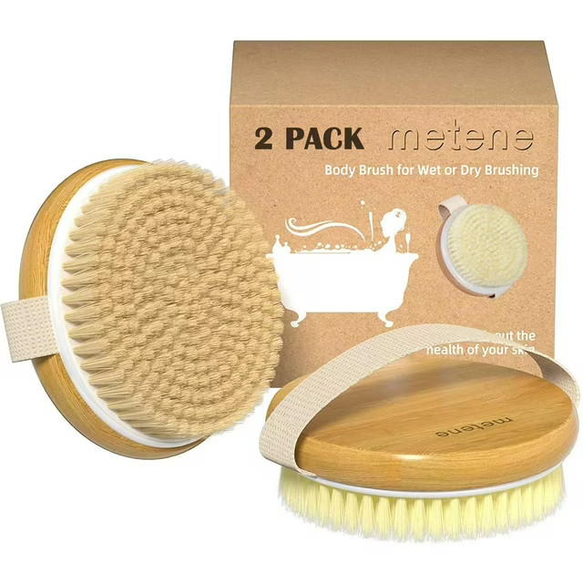 Metene 2 Pack Dry Body Brush, Shower Brush Wet and Dry Brushing, Dry Brush for Cellulite | Walmart (US)