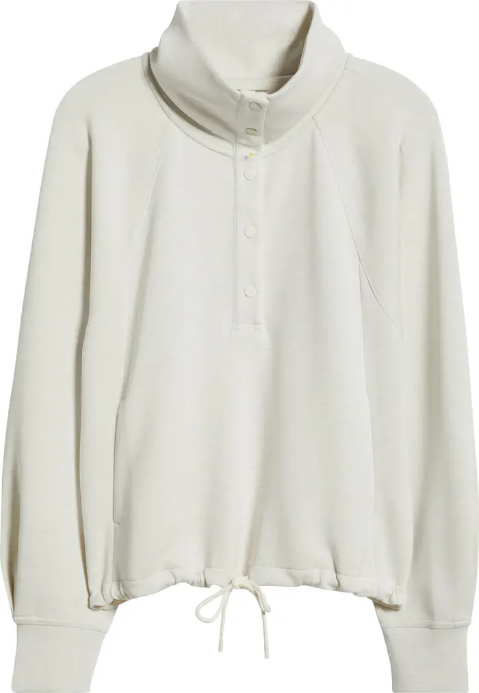 Zella Ultrasoft Snap Funnel Neck Sweatshirt | Nordstrom | Nordstrom