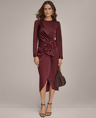 Donna Karan New York Women's Ruched Midi Dress - Macy's | Macy's