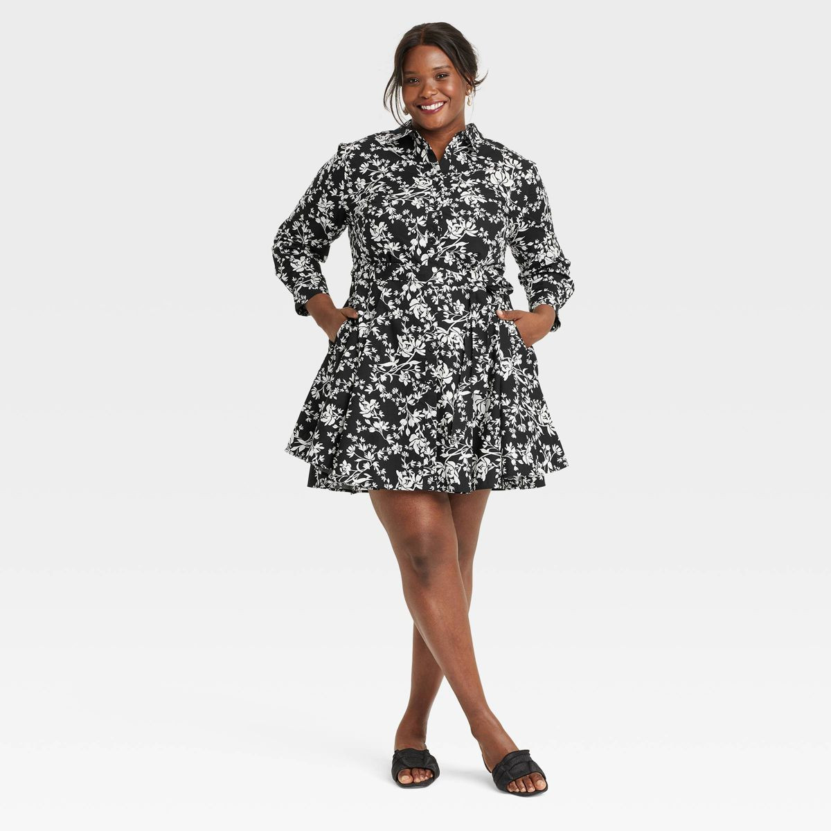 Women's Long Sleeve Mini Shirtdress - A New Day™ | Target