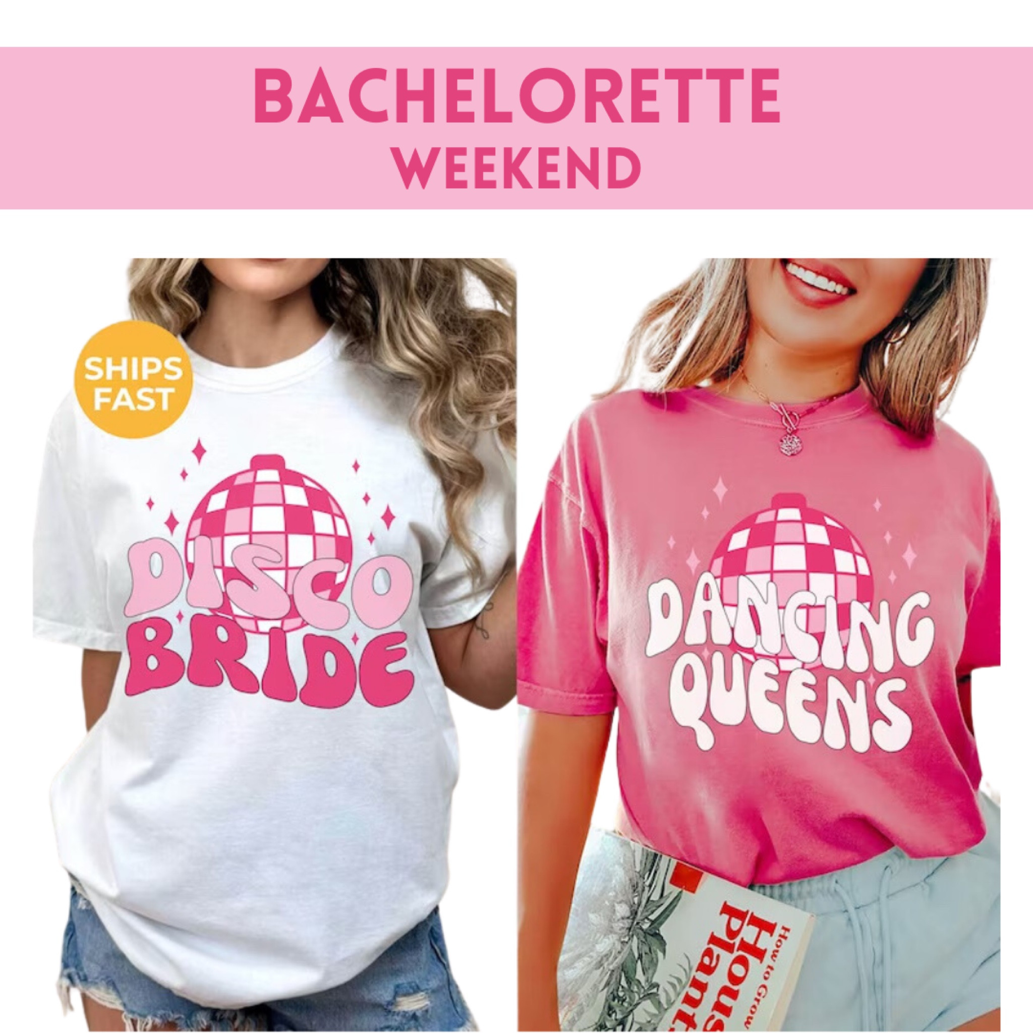 Disco Bride Shirt. Disco Bachelorette. Last Disco Bachelorette theme. Bachelorette weekend. Bachelorette decorations. Bachelorette shirts. Disco Bride. Dancing Queen. Mamma Mia bachelorette weekend. Retro bachelorette theme. Bridesmaid shirts. Bride shirt.

#LTKparties #LTKwedding #LTKfindsunder50