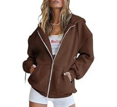 Trendy Queen Womens Zip Up Hoodies Long Sleeve Sweatshirts Fall Outfits Oversized Sweaters Casual... | Amazon (US)
