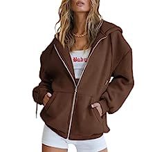 Trendy Queen Womens Zip Up Hoodies Long Sleeve Sweatshirts Fall Outfits Oversized Sweaters Casual... | Amazon (US)