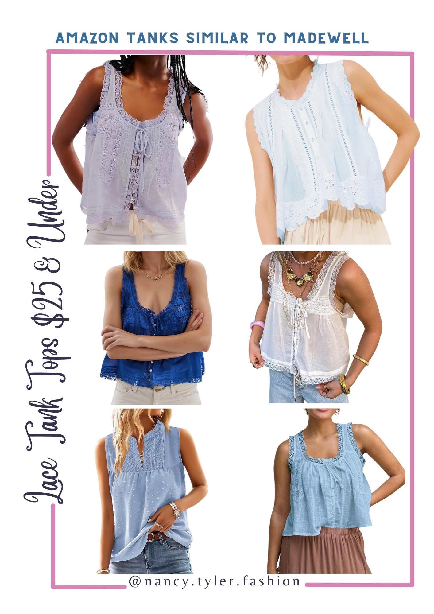 Lace/embroidered Amazon tanks -  $25 or under!  

#LTKStyleTip #LTKSeasonal #LTKFindsUnder50