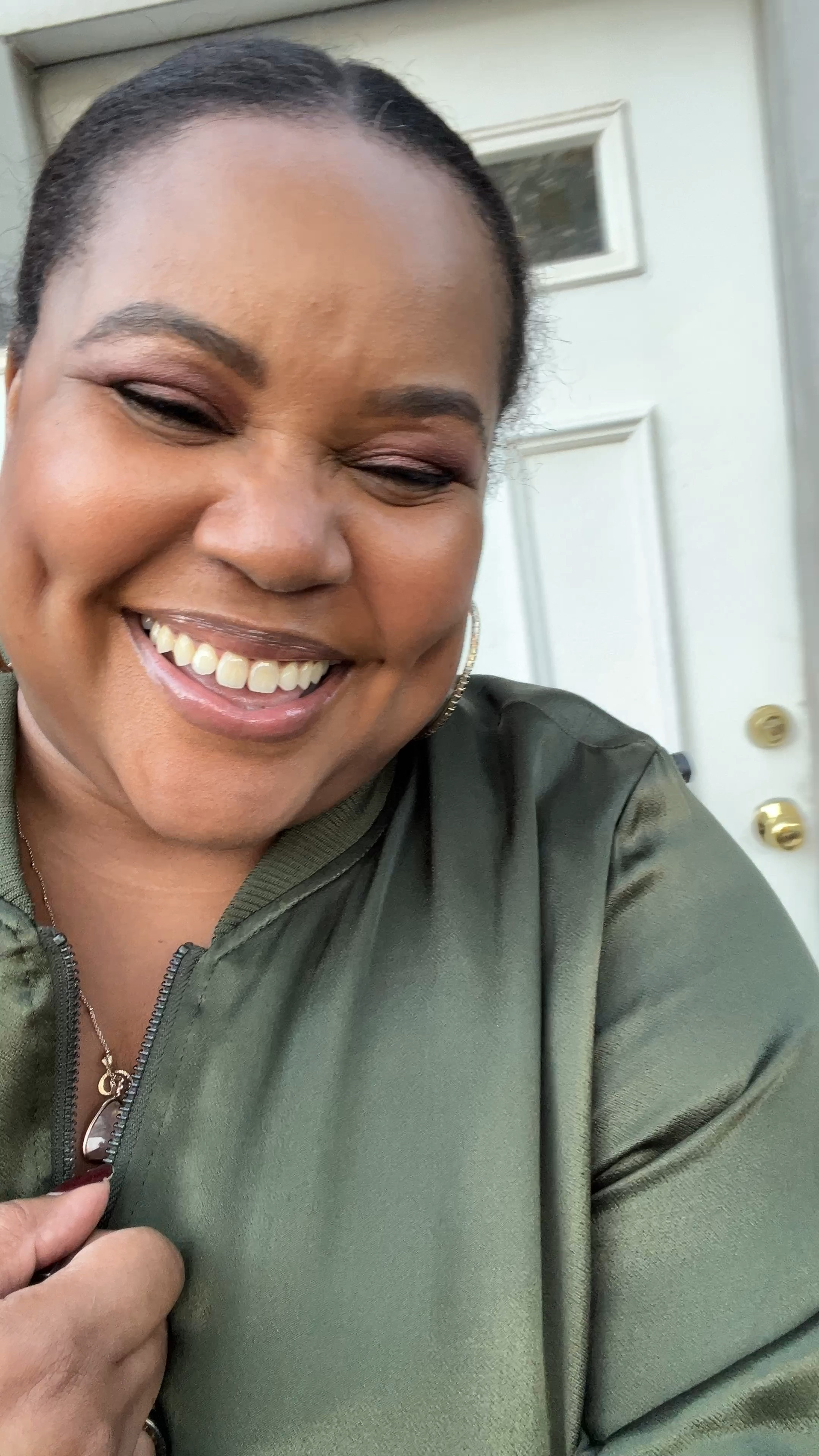 Wear it as a jacket or not 😉
Satin bomber jacket by Universal Standard. I LOVE this thing. Wearing size Small. Available in 3 colors. Code INFS-AMBPATRANILA for 10% off. 

Fall outfit, elevated casual fall outfit #ltkover40 #ltkmidsize 

#LTKStyleTip #LTKVideo #LTKSeasonal