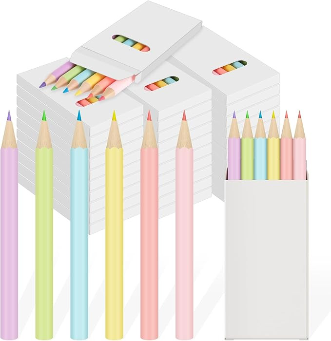 Ctosree 24 Packs Mini Pastel Colored Pencils Bulk 3.5'' Coloring Drawing Pencil in Boxes End of Y... | Amazon (US)