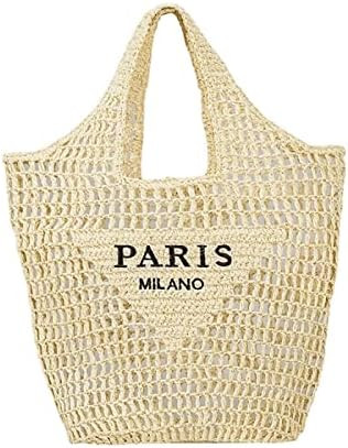 Straw Tote Bag for women,Mesh Hollow Woven Tote Bag,Handbag Beach Bag,Paris Hobo Bag,Large Should... | Amazon (US)