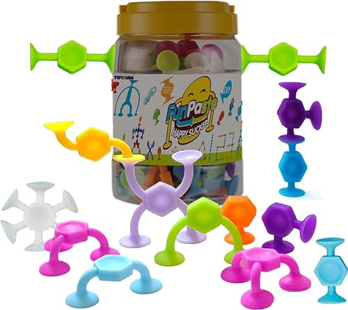 Suction Bath Toys 42 pcs, Suction Cup Toys for Kids, Sensory Toys for Toddlers 3, Baby Travel Essentials, Window Toys Stem Learning Toys | Amazon (US)