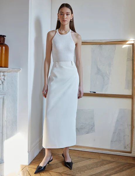 Nia White Maxi Skirt-PREORDER | Pixie Market