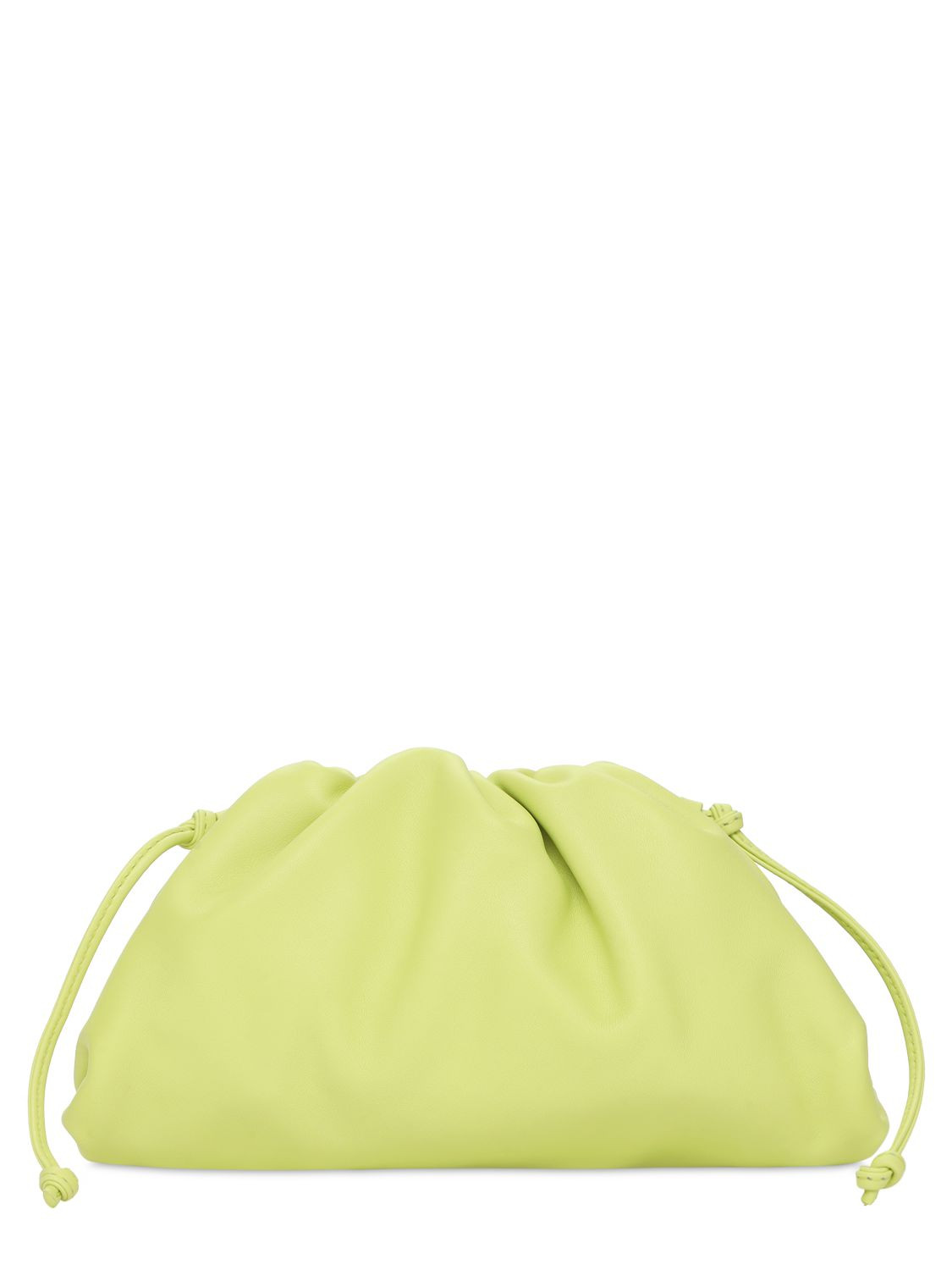 Bottega Veneta - Clutch aus leder "the mini pouch" - Seagrass-silver | Luisaviaroma | Luisaviaroma