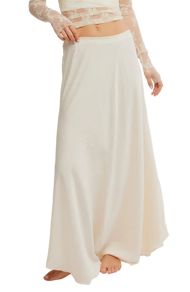 Make You Mine Lace Inset Satin Maxi Slip Skirt | Nordstrom