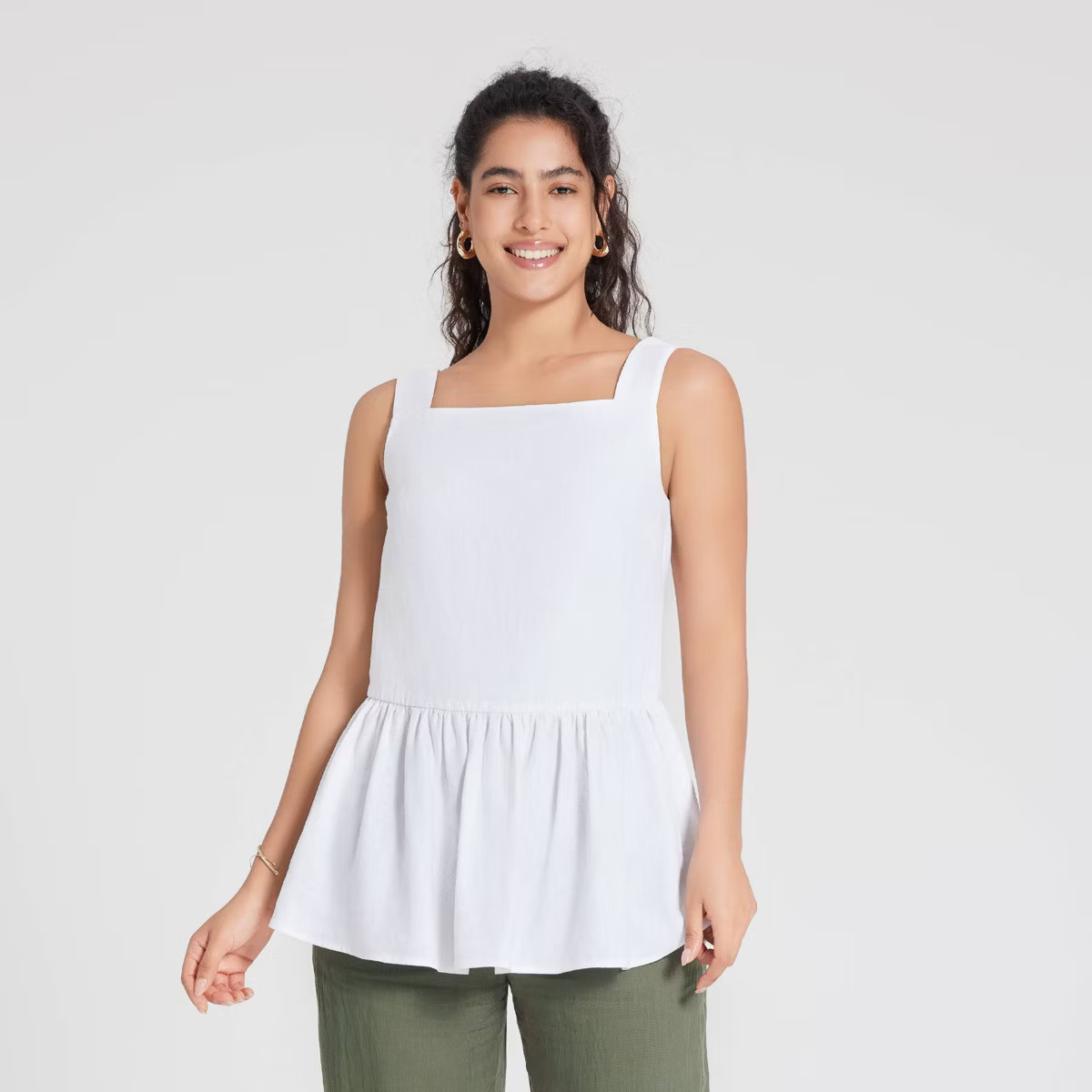 Women's Square Neck Peplum Top - Universal Thread™ | Target