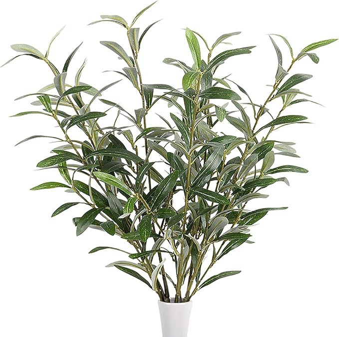 SzJias Olive Branches for Vases Faux Olive Branch Fake Tree Branches Stems for Vase (5 Branches) | Amazon (US)