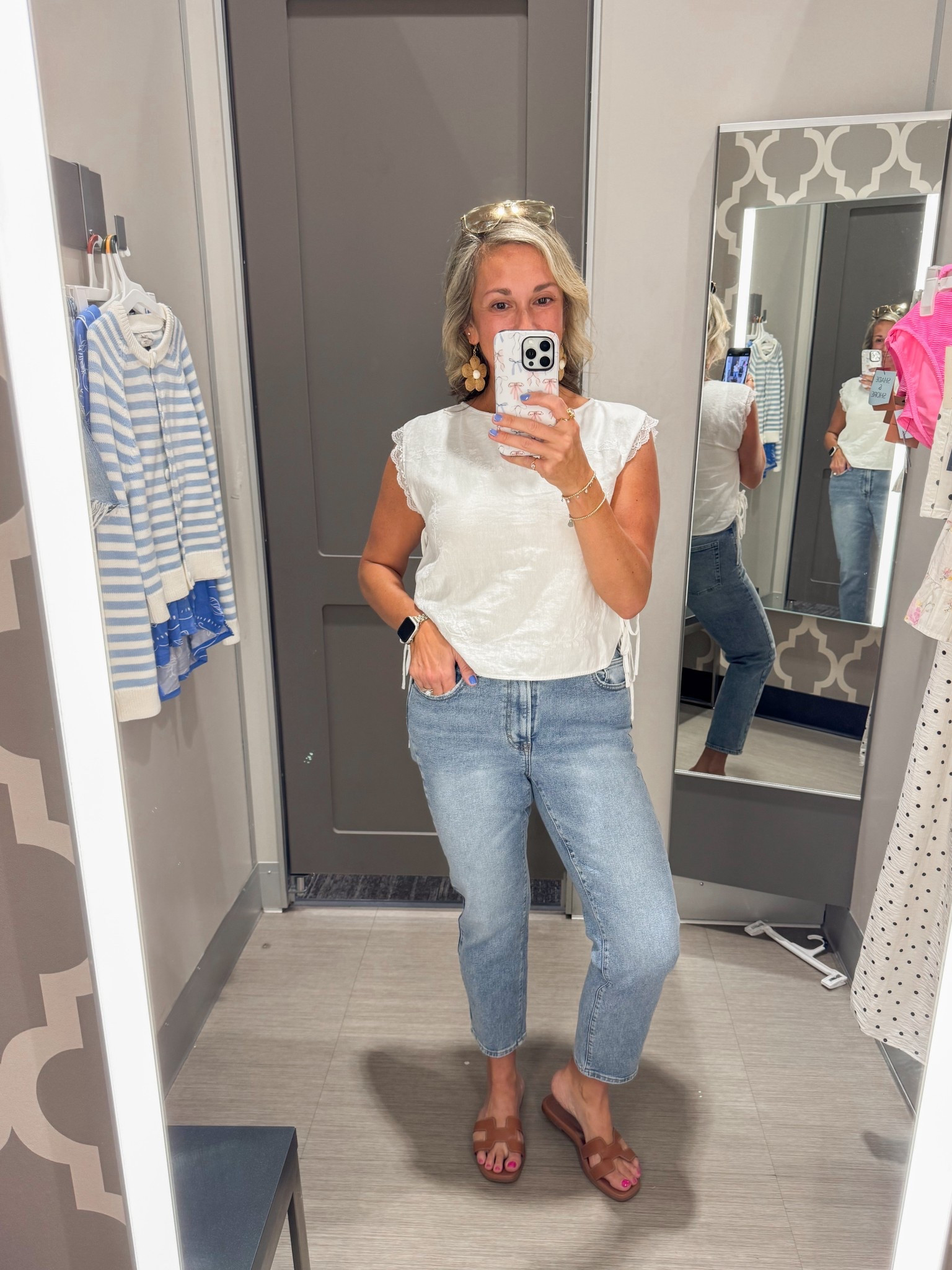 Are skinny jeans back? I’m loving the fit of these! This top is also so comfy and I love the side ties and lace details! 

#LTKootd #LTKSeasonal #LTKOver40