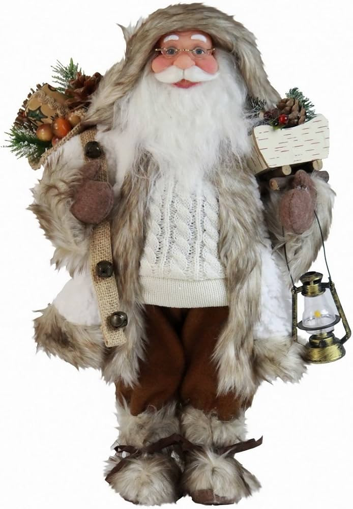 Windy Hill Collection White Woodland 16" Santa Claus Standing Figure Figurine 160069 | Amazon (US)